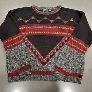 Willow Bay Black & Red Patterned Crewneck Sweater